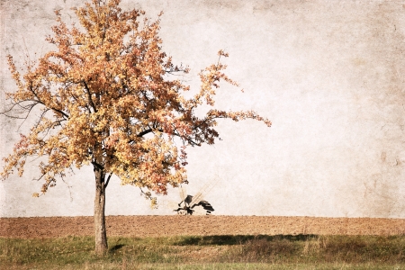 artwork  in retro style,  autumnの写真素材