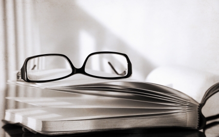 Artwork in retro style, glasses and bookの写真素材