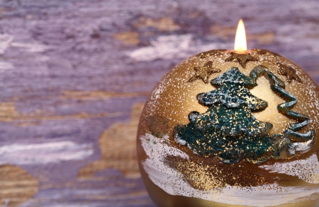 New Year's decoration, golden candleの写真素材