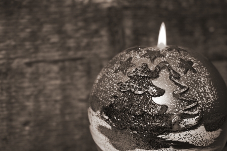New Year's decoration, burning candleの写真素材