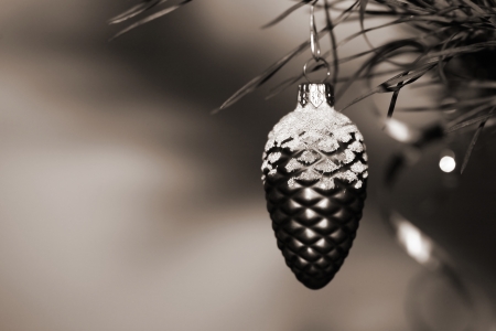New Year's decoration, monochrome image