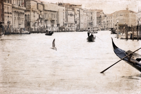 Artwork in retro style, Venice, Italyの写真素材