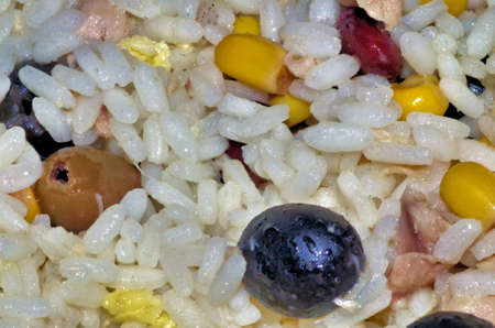 a rice salad extreme and detailed closeupの写真素材