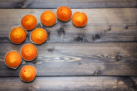 Festive composition for the background of New Year's postcards. A wooden table made of boards...