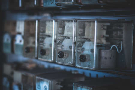 long abandoned and destroyed factory.technologies long gone in the past covered with dust of the ruin of an old factory of the times of the USSRの写真素材