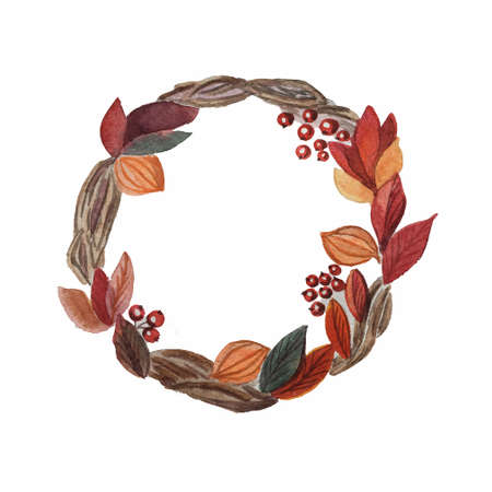 watercolor wreathの写真素材