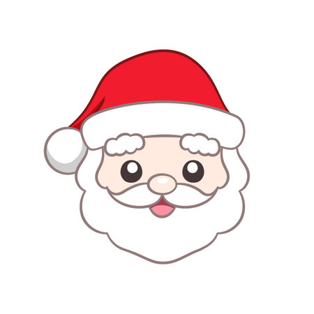Happy Santa Claus head cartoon illustrationのイラスト素材