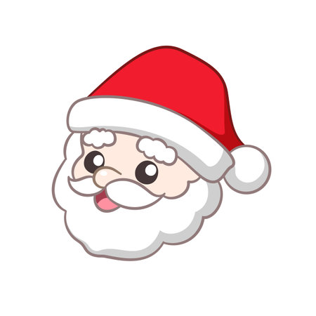 Happy Santa Claus head cartoon illustrationのイラスト素材