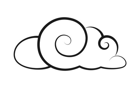 Cloud vector outline illustration. Easy coloring book page for kids.のイラスト素材