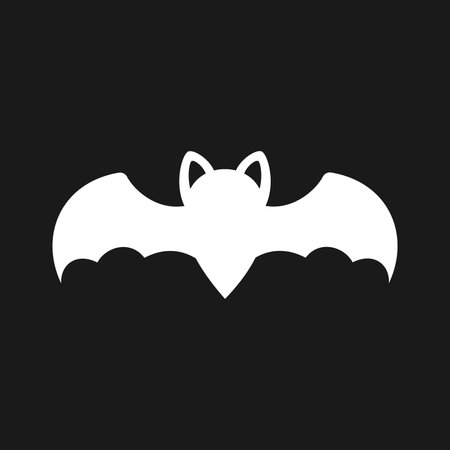 Halloween white bat silhouette simple icon  illustrationのイラスト素材