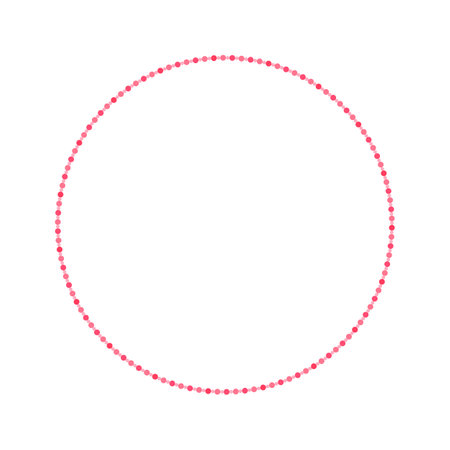 Round pastel frame with polka dot pattern design. Simple minimal Valentine's Day decorative element.のイラスト素材