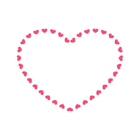 Heart shape frame with heart pattern design. Simple minimal Valentine's Day decorative element.のイラスト素材