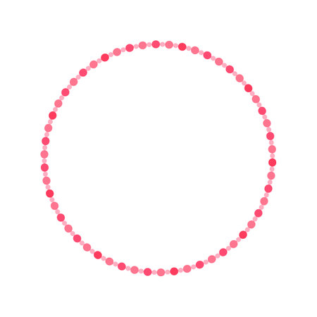 Round pastel frame with polka dot pattern design. Simple minimal Valentine's Day decorative element.のイラスト素材