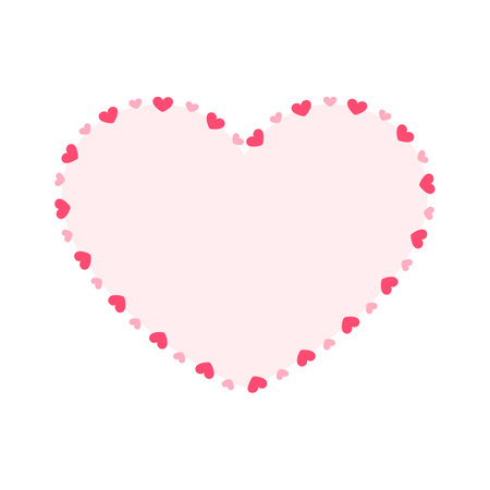 Heart shape frame with heart pattern design. Simple minimal Valentine's Day decorative element.のイラスト素材