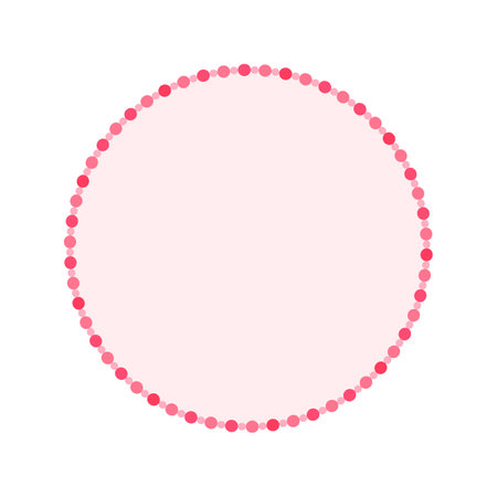 Round pastel frame with polka dot pattern design. Simple minimal Valentine's Day decorative element.のイラスト素材