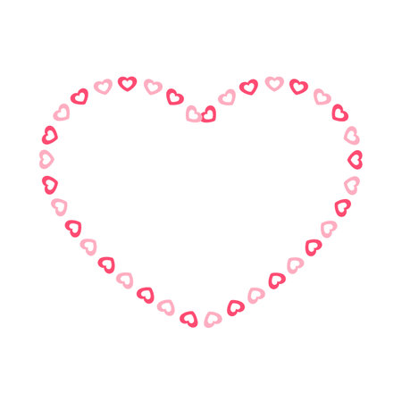 Heart shape frame with heart pattern design. Simple minimal Valentine's Day decorative element.のイラスト素材