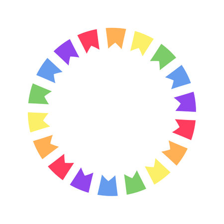 Rainbow frame. Simple minimal border template.のイラスト素材