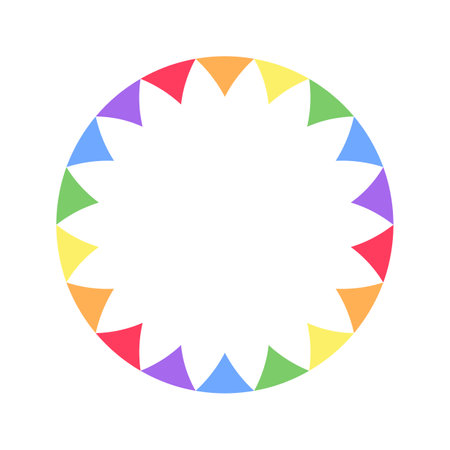 Rainbow triangle flag pattern frame. Simple minimal border template.のイラスト素材