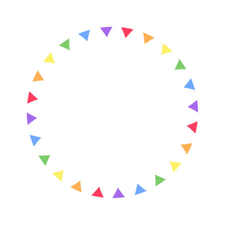 Rainbow pennant frame. Simple minimal border template.のイラスト素材