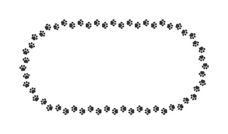 Animal paw print silhouette long frame clipartのイラスト素材
