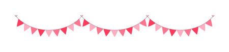 Valentine's Day triangle pennant banner bunting vector illustration clipartのイラスト素材