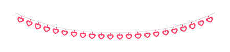 Valentine's Day red hearts banner bunting vector illustration clipartのイラスト素材