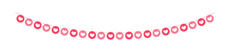 Valentine's Day red hearts banner bunting vector illustration clipartのイラスト素材