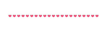 Pink hearts pattern border separator. Valentines romantic pastel simple flat clipart vector illustrationのイラスト素材