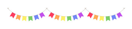 Rainbow flag garland bunting divider simple vector illustration clipartのイラスト素材