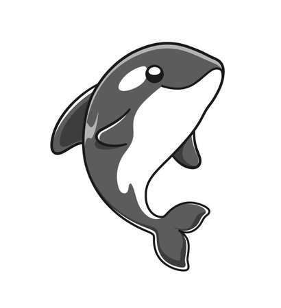 Cute Orca whale vector illustration. Killer whale cartoon clipart.のイラスト素材