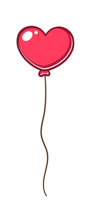 Heart shape balloon cartoon vector illustration clipartのイラスト素材