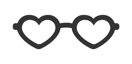 Heart shaped glasses frame silhouette clipart vector illustrationのイラスト素材