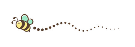 Flying honey bee trail line vector clipartのイラスト素材