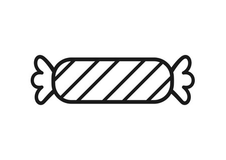 Candy cartoon line art clipart. Simple outline vector illustration designのイラスト素材