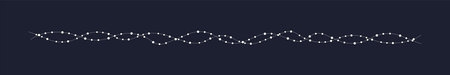Fairy lights garland border divider. Christmas tree, New Year party decorations with transparency.