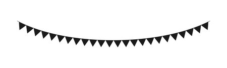 Blank flag banner, bunting garland silhouette template for scrapbooking parties and events vector illustrationのイラスト素材
