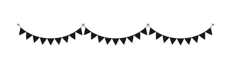 Blank banner, bunting garland silhouette template for scrapbooking parties and events vector illustrationのイラスト素材
