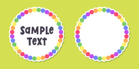 Round rainbow frame border. Pride month flag concept. Vector flat illustration.のイラスト素材