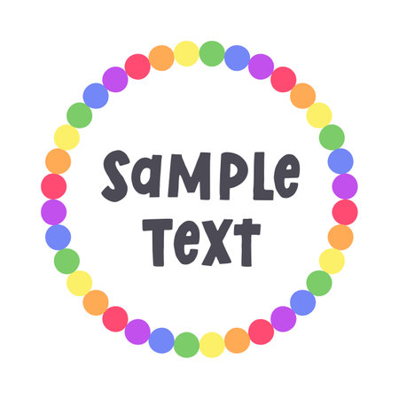 Round rainbow frame border. Pride month flag concept. Vector flat illustration.のイラスト素材