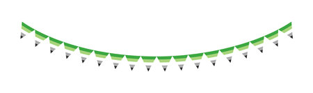 Aromantic Flag Garland. Pride month bunting simple vector graphics.のイラスト素材
