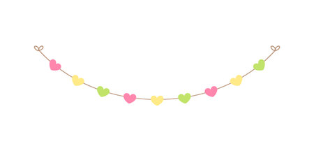 Easter and spring vector bunting and decoration clipart. Cute garlands and pennants.のイラスト素材