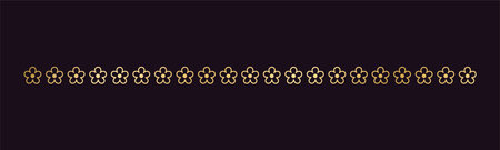 Gold floral separators border, text dividers. Line borders botanical luxury design element.