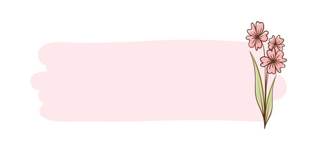 Aesthetic boho floral frame. Cute pastel border for card design, wedding, digital print, scrapbook, teacher elements, postcard, poster and more.のイラスト素材