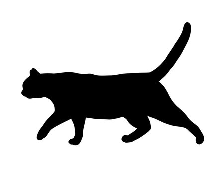Black Cat Walking Abstract Silhouette. Icon, Logo vector illustration.のイラスト素材