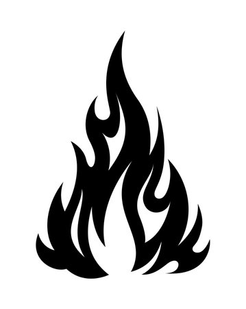 Flame fire fireball silhouette grunge tattoo design illustration clipartのイラスト素材