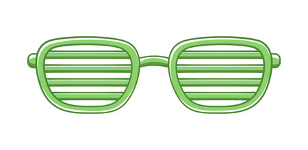 Lime green shutter shades clipart. Funky party glasses vector illustration.のイラスト素材