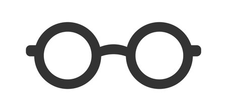 Round circle glasses frame outline line art silhouette clipart vector illustrationのイラスト素材