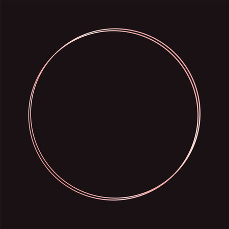 Simple circle geometric rose gold frame. Vector modern design template for wedding or birthday invitation, brochure, poster and business cardのイラスト素材