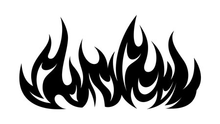Flame fire fireball silhouette grunge tattoo design illustration clipartのイラスト素材