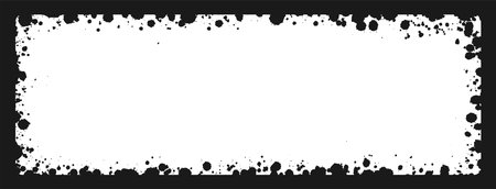 Rectangle grunge ink splatter frame. Spray graffiti stencil border template.のイラスト素材